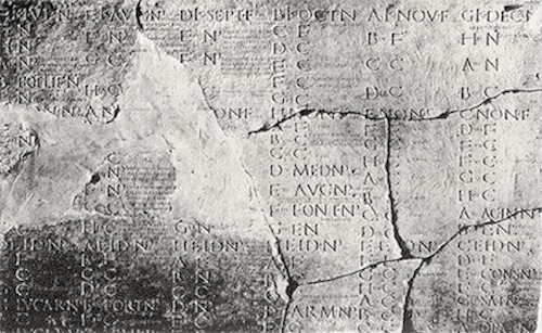 The Julian Calendar preserved on stone